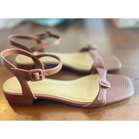 J Crew Factory Wm's Textured Ankle-Strap Sandals Brown Sz 7 NWOB - Picture 2 of 6